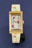  Shop Authentic Gucci G-Frame Floral Mother of Pearl Dial White Leather Strap Watch For Women - YA147407 - Luxxuri