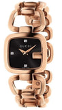  Shop Authentic Gucci G Ladies Diamonds Black Dial Rose Gold Steel Strap Watch For Women - YA125512 - Luxxuri