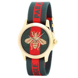  Shop Authentic Gucci Le Marche des Merveilles Green & Red Dial Green & Red NATO Strap Unisex Watch - YA126487 - Luxxuri