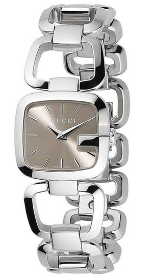  Shop Authentic Gucci G Gucci Brown Dial Silver Steel Strap Watch For Women - YA125507 - Luxxuri