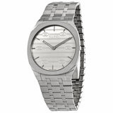  Shop Authentic Gucci 25H Quartz Silver Dial Silver Steel Strap Unisex Watch - YA163407 - Luxxuri