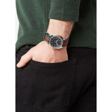  Shop Authentic Gucci GG2570 Quartz Black Dial Green & Red Nylon Strap Watch For Men - YA142305 - Luxxuri