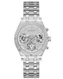 Shop Authentic Guess Heiress Multifunction Diamonds Silver Dial Silver Steel Strap Watch for Women - GW0440L1 - Luxxuri