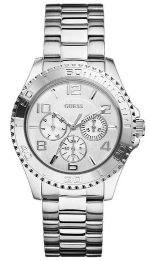 Shop Authentic Guess BFF Multifunction Silver Dial Silver Steel Strap Watch for Women - W0231L1 - Luxxuri