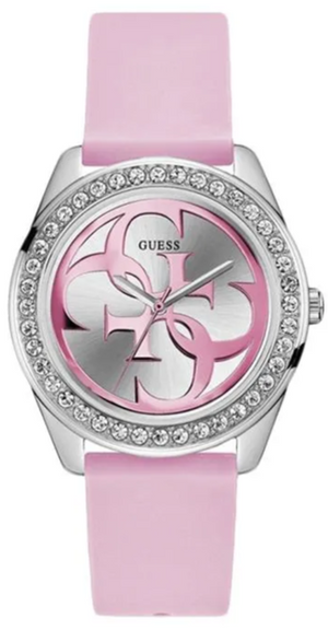  Shop Authentic Guess G-Twist Diamonds Silver Dial Pink Rubber Strap Watch for Women - W1240L1 - Luxxuri