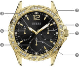  Shop Authentic Guess Swirl Quartz Black Dial Black Silicone Strap Watch for Women - W1096L3 - Luxxuri