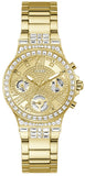  Shop Authentic Guess Moonlight Multi Function Diamonds Gold Dial Gold Steel Strap Watch for Women - GW0320L2 - Luxxuri