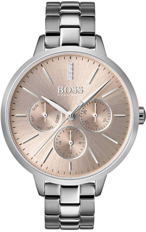 Shop Authentic Hugo Boss Symphony Red Gold Dial Silver Steel Strap Watch for Women- 1502421 - Luxxuri
