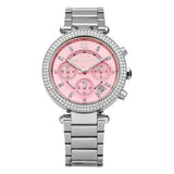  Shop Authentic Michael Kors Parker Chronograph Pink Dial Silver Steel Strap Watch For Women - MK6105 - Luxxuri