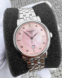  Shop Authentic Tissot T Classic Carson Premium Lady Mother of Pearl Pink Dial Silver Steel Strap Watch For Women - T122.210.11.159.00 - Luxxuri