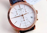  Shop Authentic Tissot Carson Premium Chronograph White Dial Brown Leather Strap Watch For Men - T122.417.36.011.00 - Luxxuri