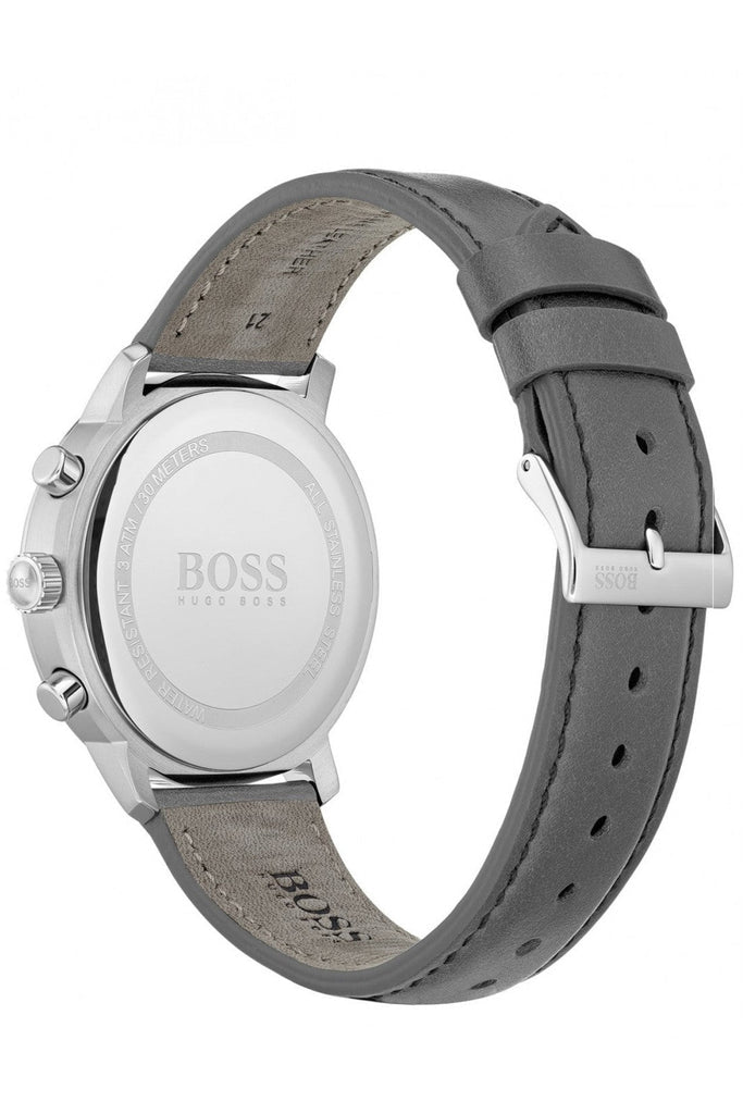  Shop Authentic Hugo Boss Attitude Grey Dial Grey Leather Strap Watch for Men - 1513658 - Luxxuri