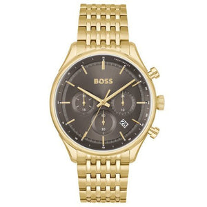  Shop Authentic Hugo Boss Gregor Chronograph Brown Dial Gold Steel Strap Watch For Men - 1514051 - Luxxuri