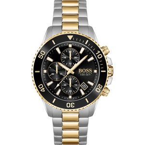  Shop Authentic Hugo Boss Admiral Black Dial Two Tone Steel Strap Watch for Men - 1513908 - Luxxuri