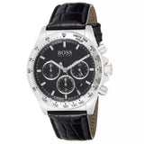  Shop Authentic Hugo Boss Hero Chronograph Black Dial Black Leather Strap Watch For Men - 1513752 - Luxxuri