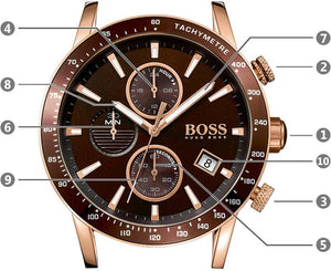  Shop Authentic Hugo Boss Rafale Chronograph Brown Dial Brown Leather Strap Watch For Men - 1513392 - Luxxuri