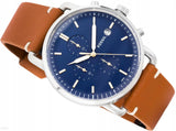  Shop Authentic Fossil The Commuter Blue Dial Brown Leather Strap Watch for Men - FS5401 - Luxxuri