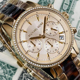  Shop Authentic Michael Kors Ritz Gold Dial Two Tone Steel Strap Watch for Women - MK6322 - Luxxuri