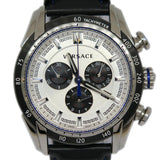  Shop Authentic Versace V-Ray Quartz Silver Dial Black Leather Strap Watch for Men - VDB010014 - Luxxuri