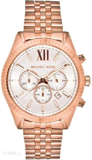 Shop Authentic Michael Kors Lexington Chronograph White Dial Rose Gold Steel Strap Watch For Women - MK8313 - Luxxuri