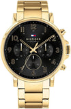  Shop Authentic Tommy Hilfiger Daniel Chronograph Black Dial Gold Steel Strap Watch For Men - 1791978 - Luxxuri