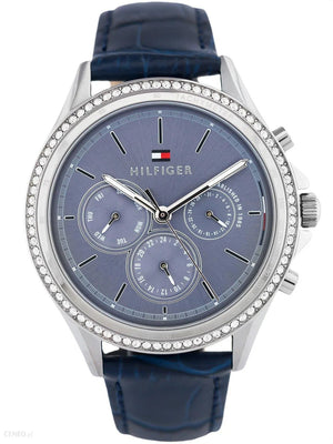  Shop Authentic Tommy Hilfiger Ari Quartz Diamonds Blue Dial Blue Leather Strap Watch for Women - 1781979 - Luxxuri