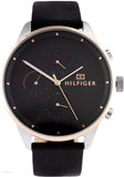  Shop Authentic Tommy Hilfiger Chase Chronograph Quartz Grey Dial Black Leather Strap Watch For Men - 1791488 - Luxxuri