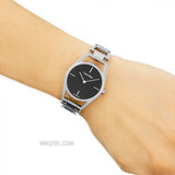  Shop Authentic Calvin Klein Dainty Black Dial Silver Steel Strap Watch for Women - K7L23141 - Luxxuri