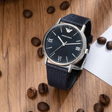  Shop Authentic Emporio Armani Kappa Analog Quartz Black Dial Black Leather Strap Watch For Men - AR11013 - Luxxuri