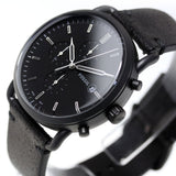  Shop Authentic Fossil Commuter Black Dial Black Leather Strap Watch for for Men - FS5504 - Luxxuri