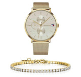  Shop Authentic Tommy Hilfiger Jenna Quartz White Dial Gold Mesh Bracelet Watch For Women - 1781943 - Luxxuri