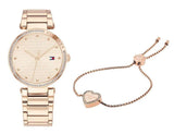  Shop Authentic Tommy Hilfiger Lynn Quartz Rose Gold Dial Rose Gold Steel Strap Watch For Women - 1782237 - Luxxuri