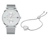  Shop Authentic Tommy Hilfiger Jenna Quartz Silver Dial Silver Mesh Bracelet Watch For Women - 1781942 - Luxxuri