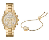  Shop Authentic Michael Kors Ritz Chronograph Gold Dial Gold Steel Strap Watch For Women - MK7310 - Luxxuri