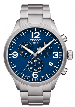  Shop Authentic Tissot T Sport Chrono XL Chronograph Blue Dial Silver Steel Strap Watch For Men - T116.617.11.047.00 - Luxxuri
