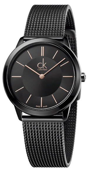  Shop Authentic Calvin Klein Minimal Black Dial Black Mesh Bracelet Watch for Women - K3M22421 - Luxxuri