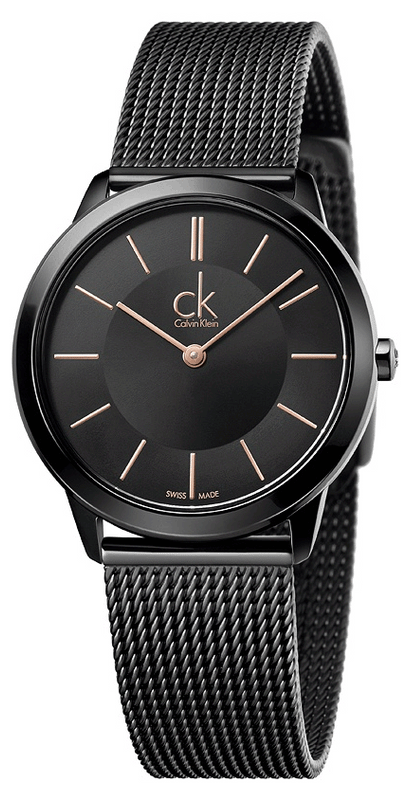  Shop Authentic Calvin Klein Minimal Black Dial Black Mesh Bracelet Watch for Women - K3M22421 - Luxxuri