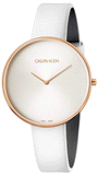  Shop Authentic Calvin Klein Full Moon White Dial White Leather Strap Watch for Women - K8Y236L6 - Luxxuri