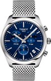  Shop Authentic Tissot PR 100 Chronograph Blue Dial Silver Mesh Bracelet Watch for Men - T101.417.11.041.00 - Luxxuri