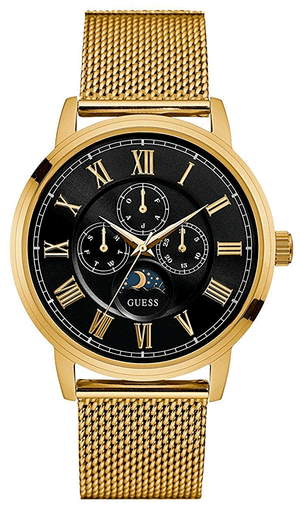  Shop Authentic Guess Delancy Black Dial Gold Mesh Bracelet Watch for Men - W0871G2 - Luxxuri