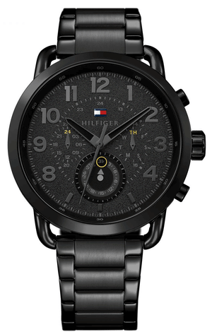  Shop Authentic Tommy Hilfiger Briggs Black Dial Black Steel Strap Watch for Men  - 1791423 - Luxxuri