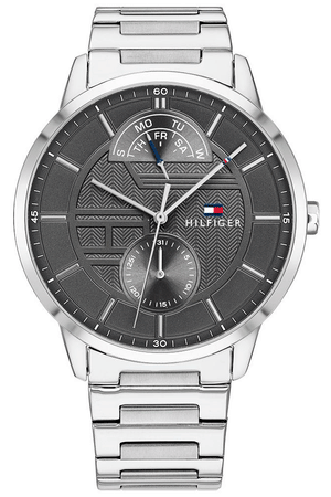  Shop Authentic Tommy Hilfiger Hunter Grey Dial Silver Steel Strap Watch for Men - 1791608 - Luxxuri