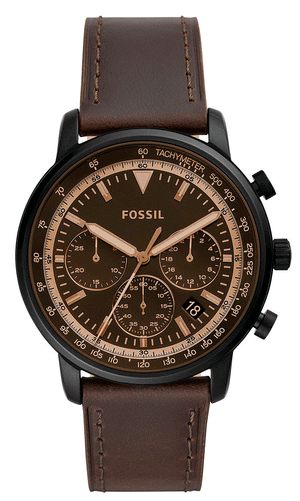  Shop Authentic Fossil Goodwin Chronograph Brown Dial Brown Leather Strap Watch for Men - FS5529 - Luxxuri
