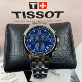  Shop Authentic Tissot PRC 200 Chronograph Quartz Blue Dial Silver Steel Strap Watch For Men - T114.417.11.047.00 - Luxxuri