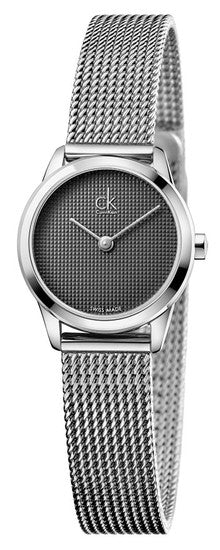  Shop Authentic Calvin Klein Minimal Grey Dial Silver Mesh Bracelet Watch for Women - K3M2312X - Luxxuri