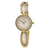  Shop Authentic Bulova Crystal Collection Mother of Pearl Dial Gold Steel Strap Watch for Women - 98L225 - Luxxuri