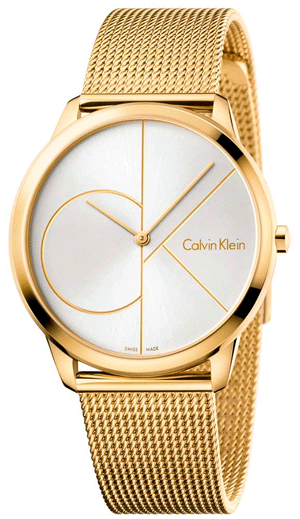  Shop Authentic Calvin Klein Minimal White Dial Gold Mesh Bracelet Watch for Men - K3M21526 - Luxxuri