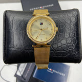  Shop Authentic Tommy Hilfiger Lynn Quartz Gold Dial Gold Mesh Bracelet Watch For Women - 1781864 - Luxxuri