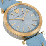  Shop Authentic Versace V-Twist Blue Dial Blue Leather Strap Watch for Women - VELS00319 - Luxxuri