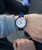  Shop Authentic Tommy Hilfiger Bank Multifunction Quartz White Dial Blue Rubber Strap Watch for Men - 1791778 - Luxxuri